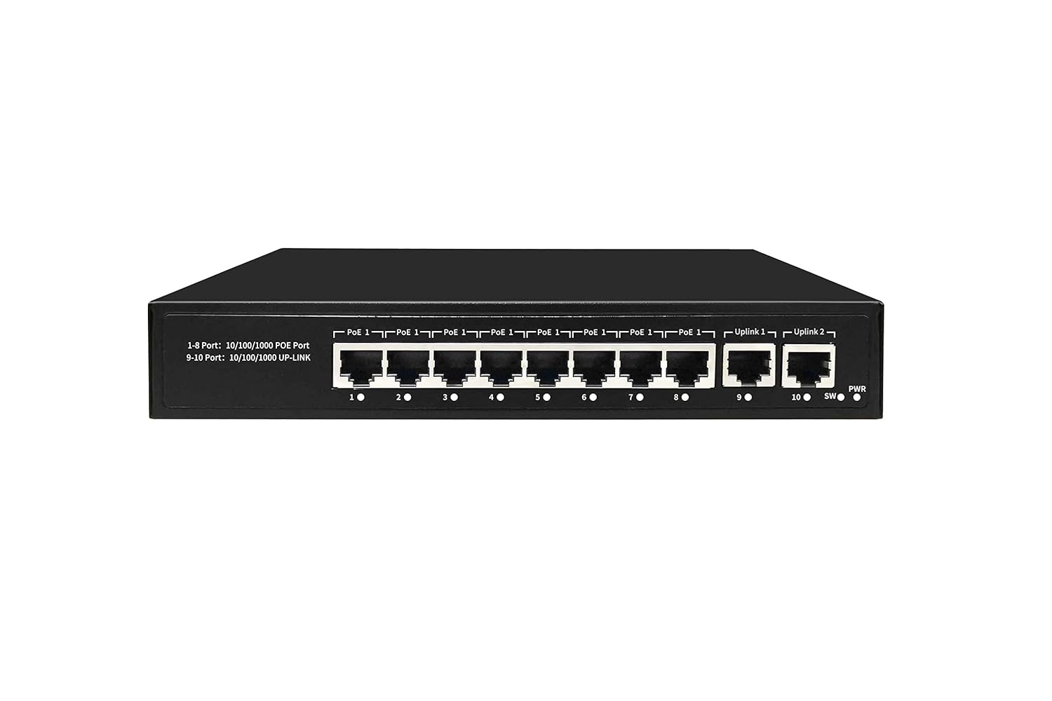 8 Port Full Gigabit PoE Switch Unmanaged, with 2 Gigabit Uplink Ports, Up to 30W Per Port, High Power Total Budget 120W, 48 Volt 803.af 803.at Compliant POE, Work with IP Cameras VOIP Phones Pack of 2
