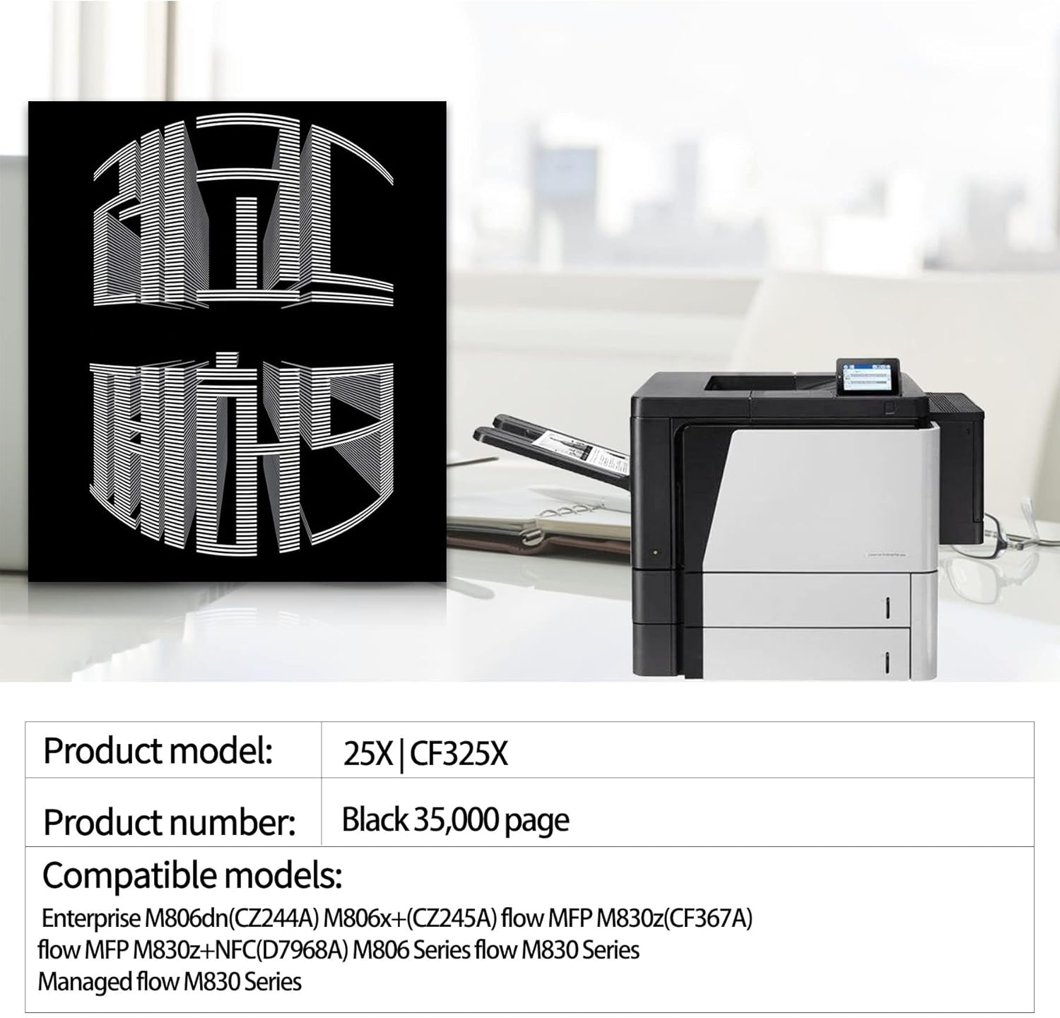 ETECHWORK Compatible 25X | CF325X MICR Toner Cartridge Replacement for HP Enterprise M806dn M806x+ Flow MFP M830z Flow MFP M830z+NFC M806 Serie (Black,1-Pack)