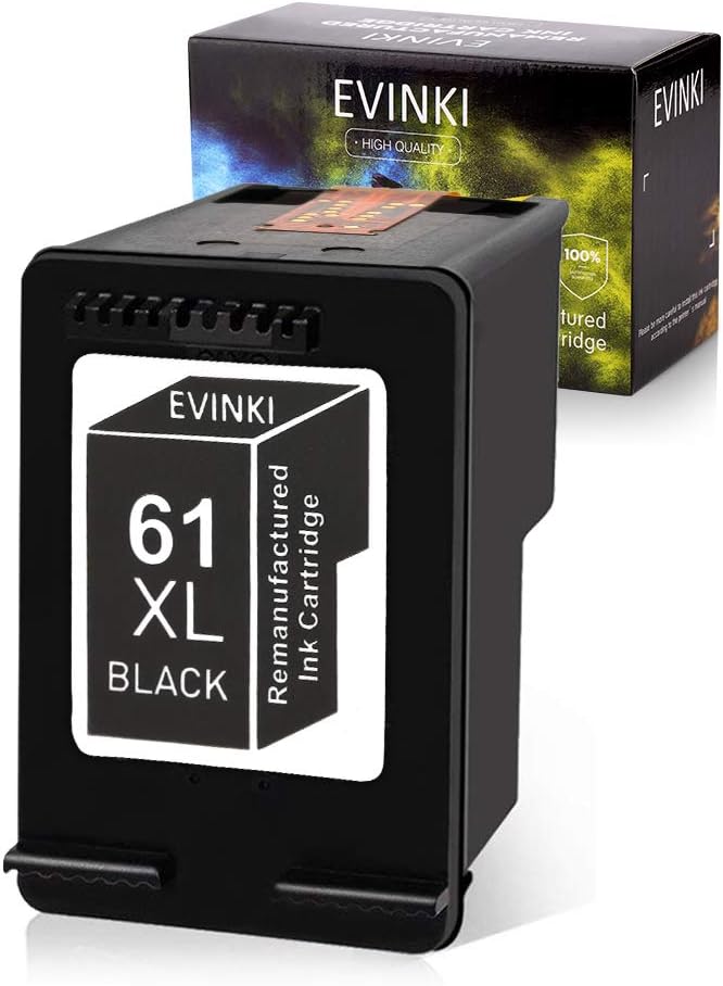 EVINKI Remanufactured 61XL Ink Cartridge Replacement for HP Ink 61 61XL Ink Cartridges for Hp Printers Envy 4500 5531 5530 Deskjet 1010 510 2540 Officejet 4635 4630 4632 Printer (2B1C) Pack of 2