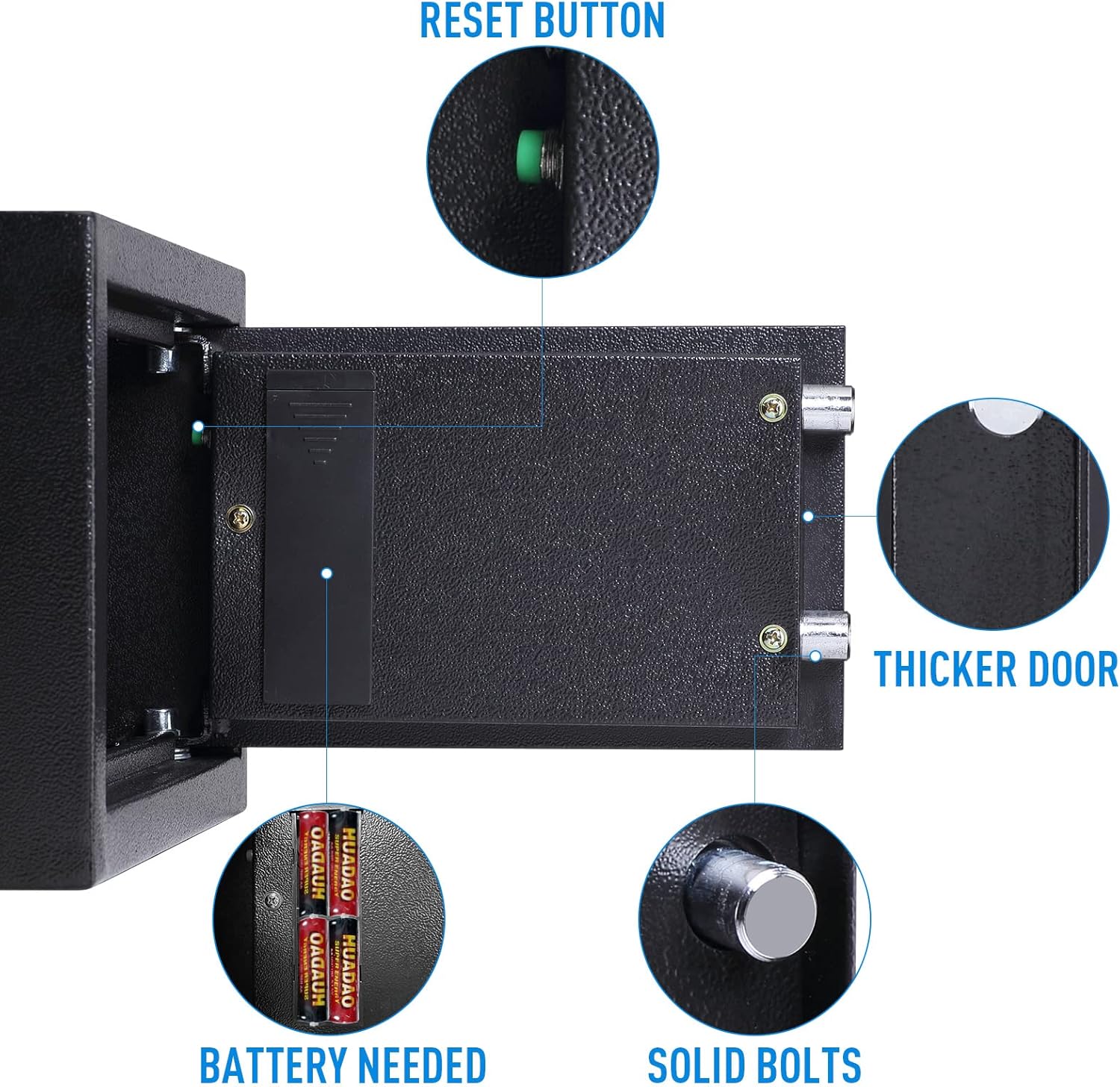 Tenamic Fingerprint Safe Box 3.83 Cubic Feet with Separate Lock Box and Bottom Compartment