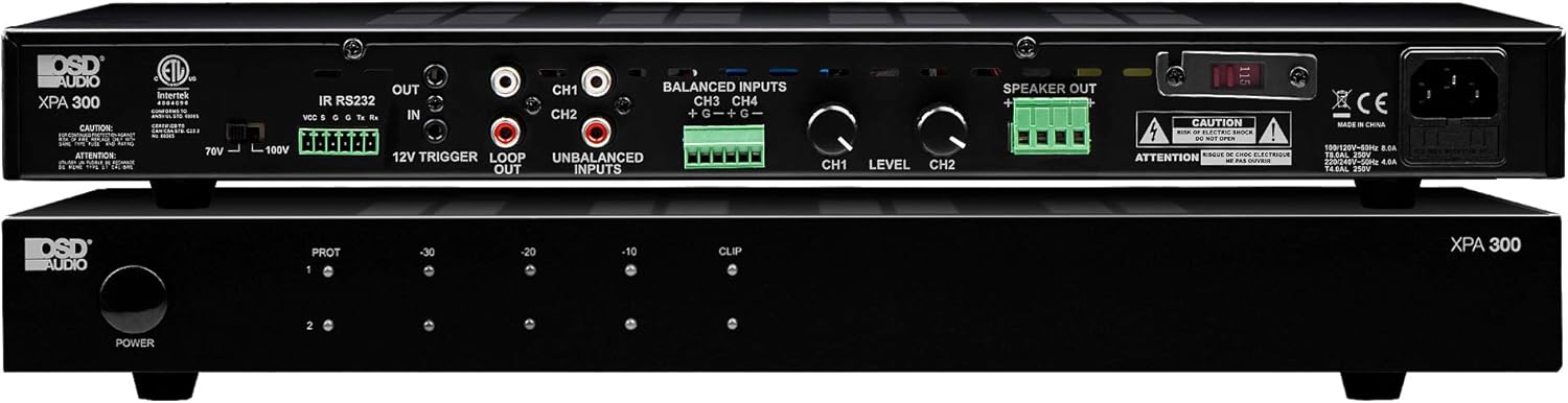 OSD 70V Commercial Multi Channel Amplifier 6 Zones, 60W per Channel, Multi Use 70V /8 Ohm/ 4 Ohm