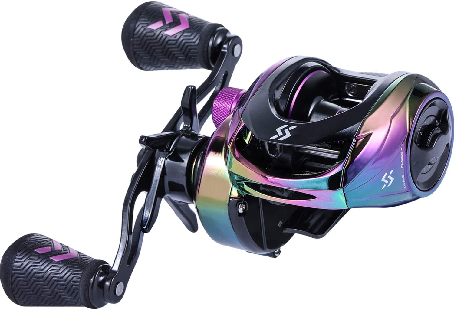 Sougayilang Baitcasting Reels - Colorful Fishing Reel, 8.0：1 Gear Ratios, 9+1 BB, Magnetic Braking System Pack of 2