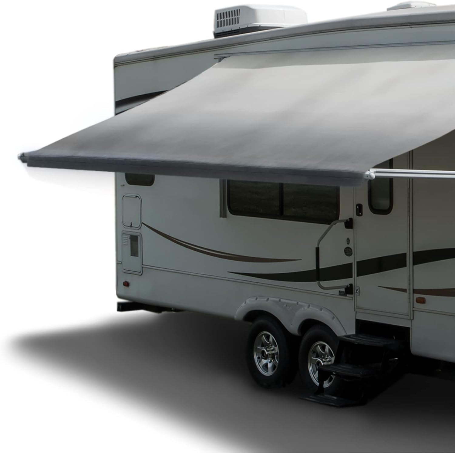 RecPro RV Awning Fabric Replacement | 12 Foot Camper Awning | Gray | Heat Sealed | Width Size Options | 8' (96