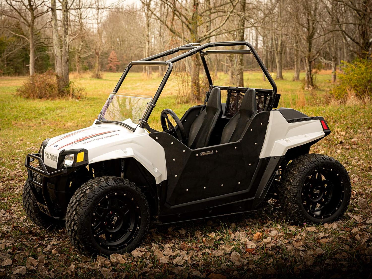 SuperATV Heavy Duty Aluminum Step-Over Doors for 2009+ Polaris RZR 170 | Powder-Coated for Durability | Bolt-on Design with Built in Step for Easy Entry | Ergonomic Height for a Comfortable Ride!