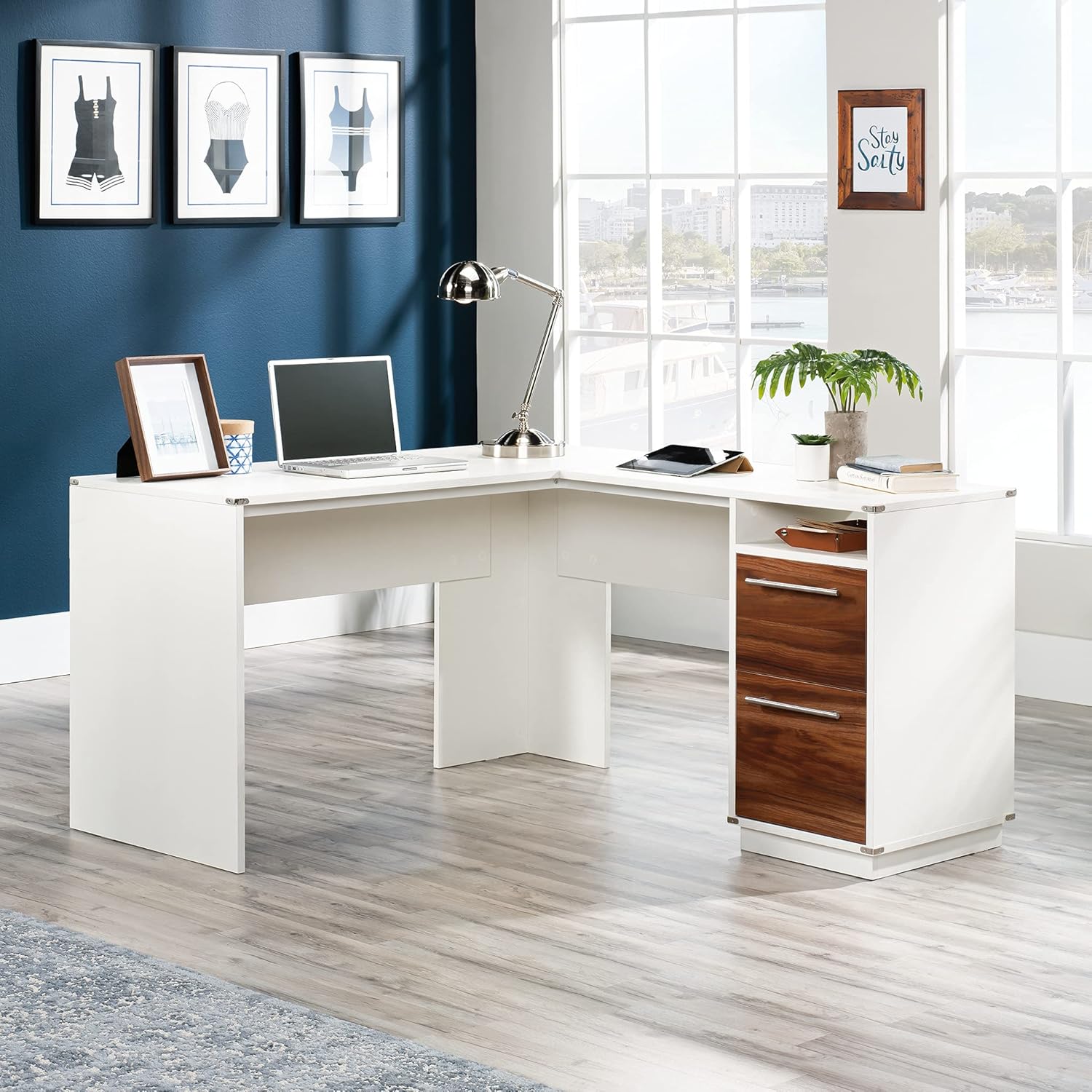 Sauder Vista Key L-Desk, L: 59.65
