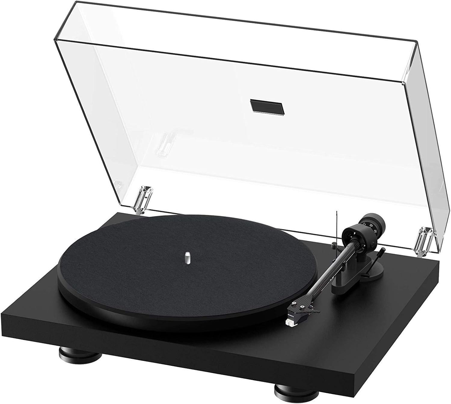 Pro-Ject Debut Carbon EVO, Audiophile Turntable with Carbon Fiber tonearm, Electronic Speed Selection and pre-Mounted Sumiko Rainier Phono Cartridge (High Gloss White)