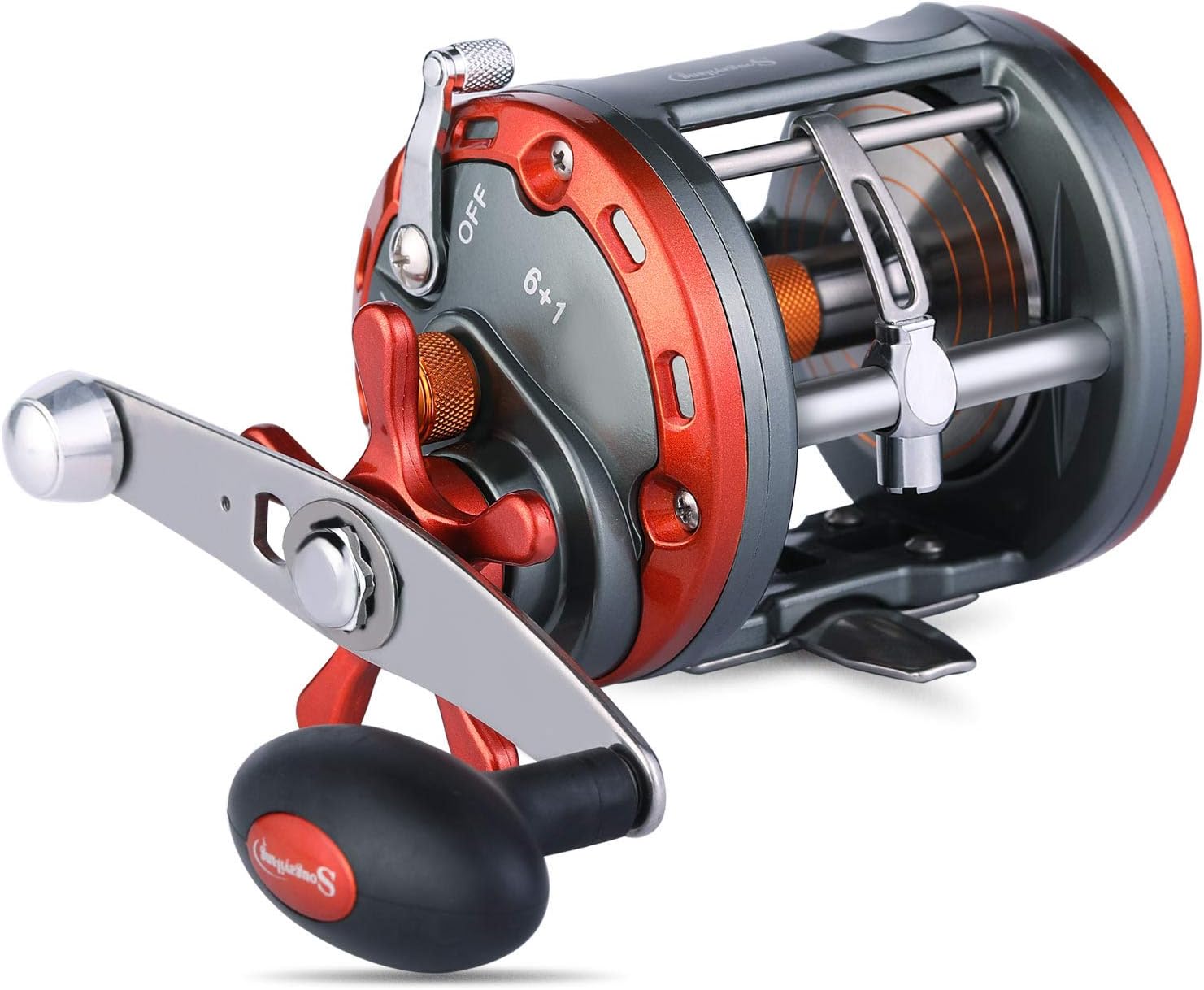 Sougayilang Trolling Reel Level Wind Fishing Reel Conventional Jigging Reel for Ocean Fishing Salmon Pack of 2