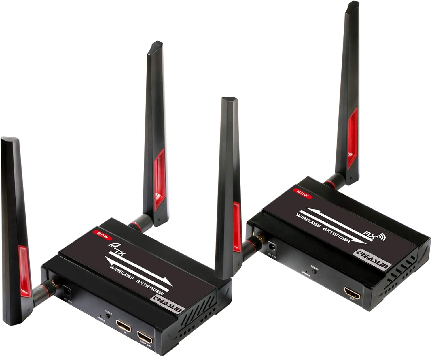 TreasLin 4K Wireless HDMI Transmitter and Receiver,Wireless HDMI Extender, Support 4k@30Hz HD Transmit Up to 650ft, 4k@30Hz for TV DVR Set-Top-Box Computer Extention