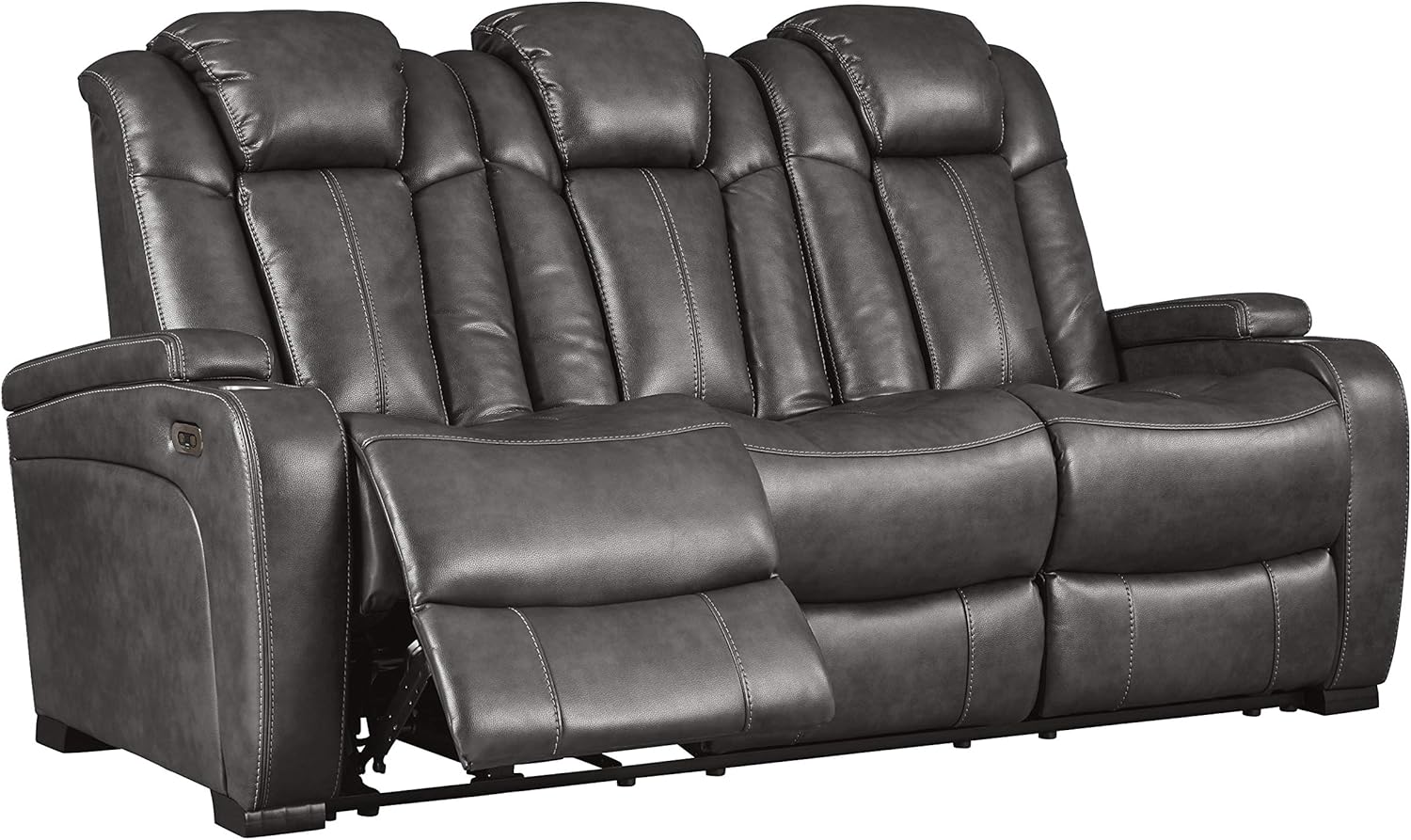 Signature Design by Ashley Turbulance Power Recliner with USB Port, Dark Gray