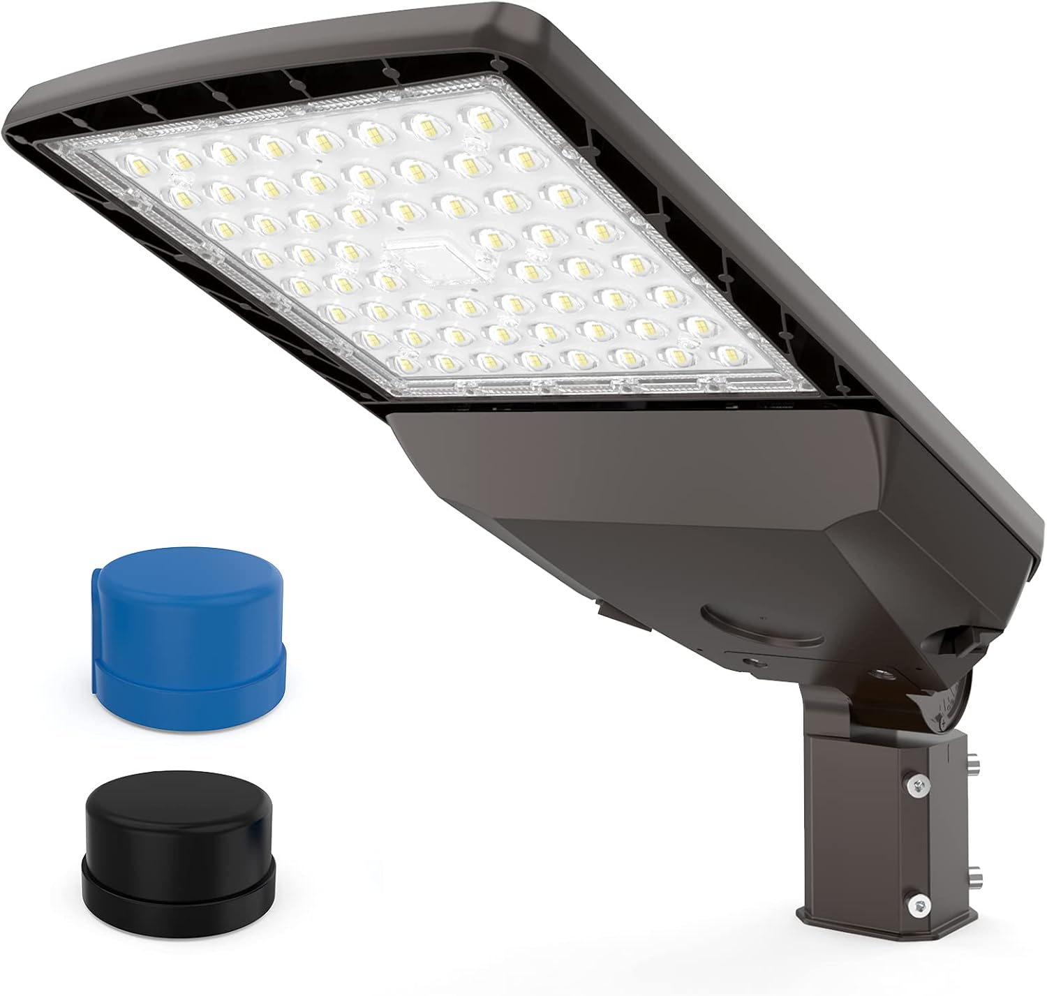 HYPERLITE LED Parking Lot Pole Light 100W 15,000Lm (150lm/w) 5000K LED Parking Lot Lights UL DLC Certified IP65 with Dusk to Dawn Photocell Slip Fitter Included for Round Pole Below 2.5 Inches