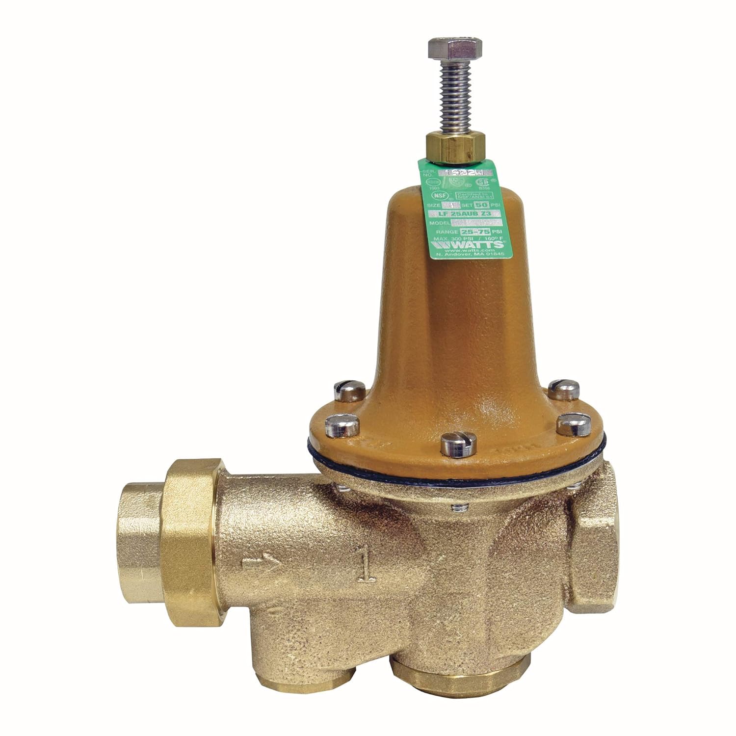 Watts LF25AUB-Z3 Water Pressure Reducing Valve Union x NPT Female, 2 Inch, SS Seat