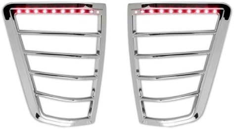 Razer Auto Chrome Led Tail Light Bezel Trim Cover for 2004-2014 Nissan Titan Pack of 2