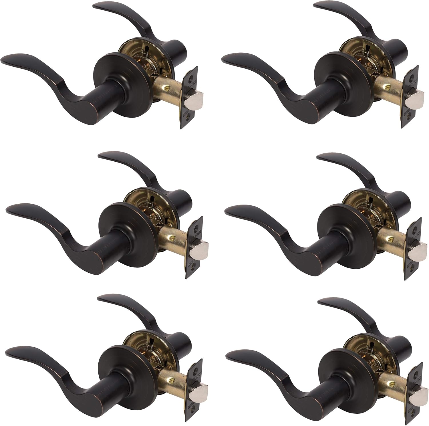Dynasty Hardware MON-82-12P Monterey Lever Passage Set, Aged Oil Rubbed Bronze, Contractor Pack (6 Pack)