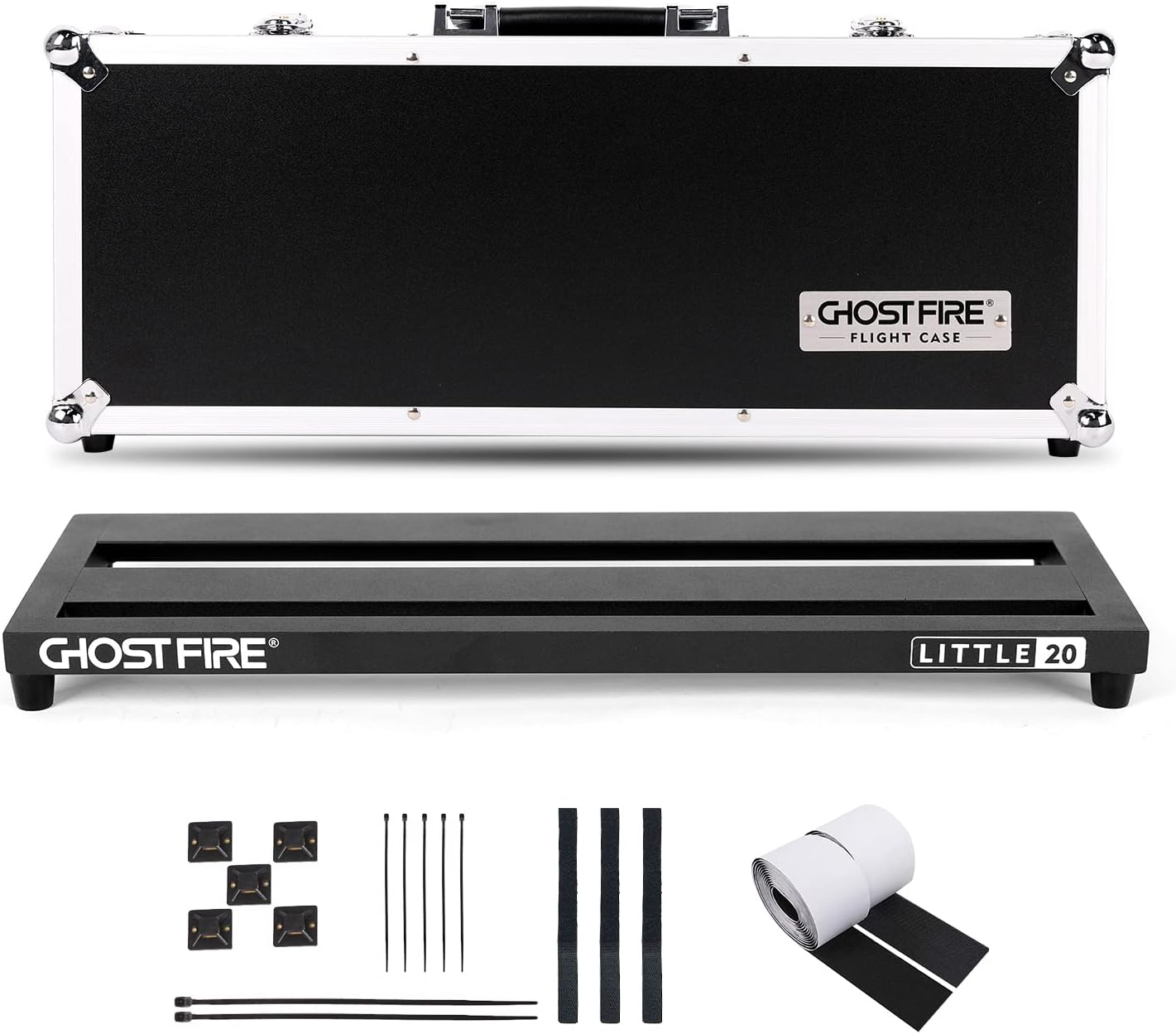 Ghost Fire Guitar Pedal Board Aluminum Alloy Effect Pedalboard with Carry CASE,V series (V-LITTLE 20+CASE)