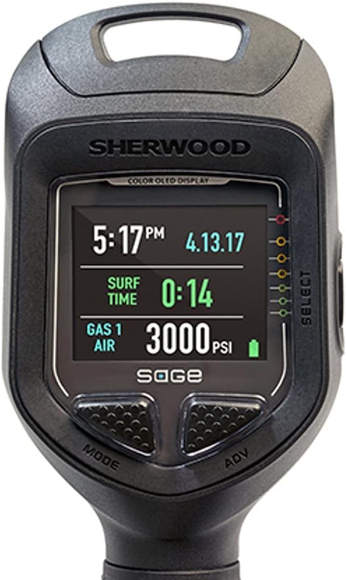 Sherwood Scuba Sage OLED Color Screen Air Integrated Dive Computer with Bluetooth Integration