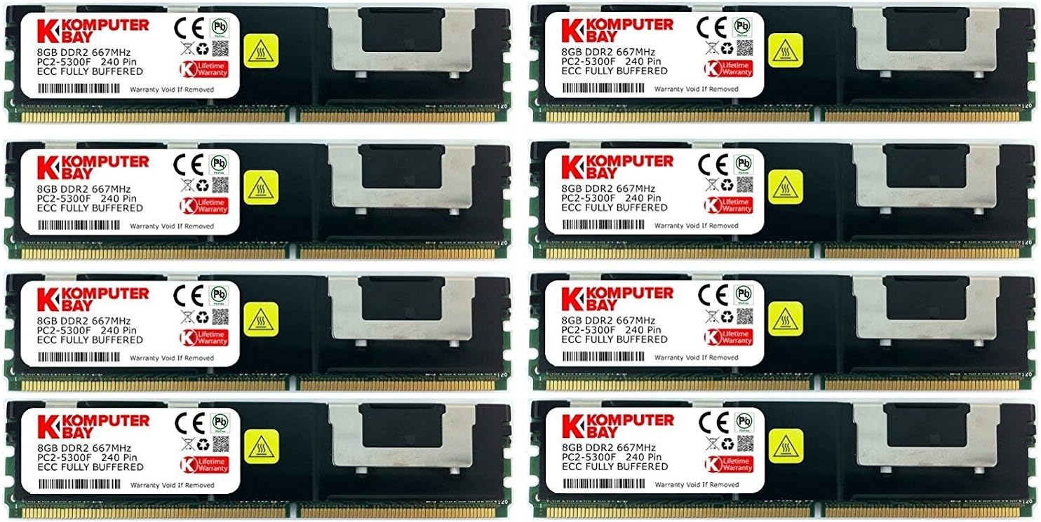 Komputerbay 32GB (8X 4GB) DDR2 PC2-5300F 667MHz CL5 ECC Fully Buffered FB-DIMM (240 PIN) 32 GB w/Heatspreaders