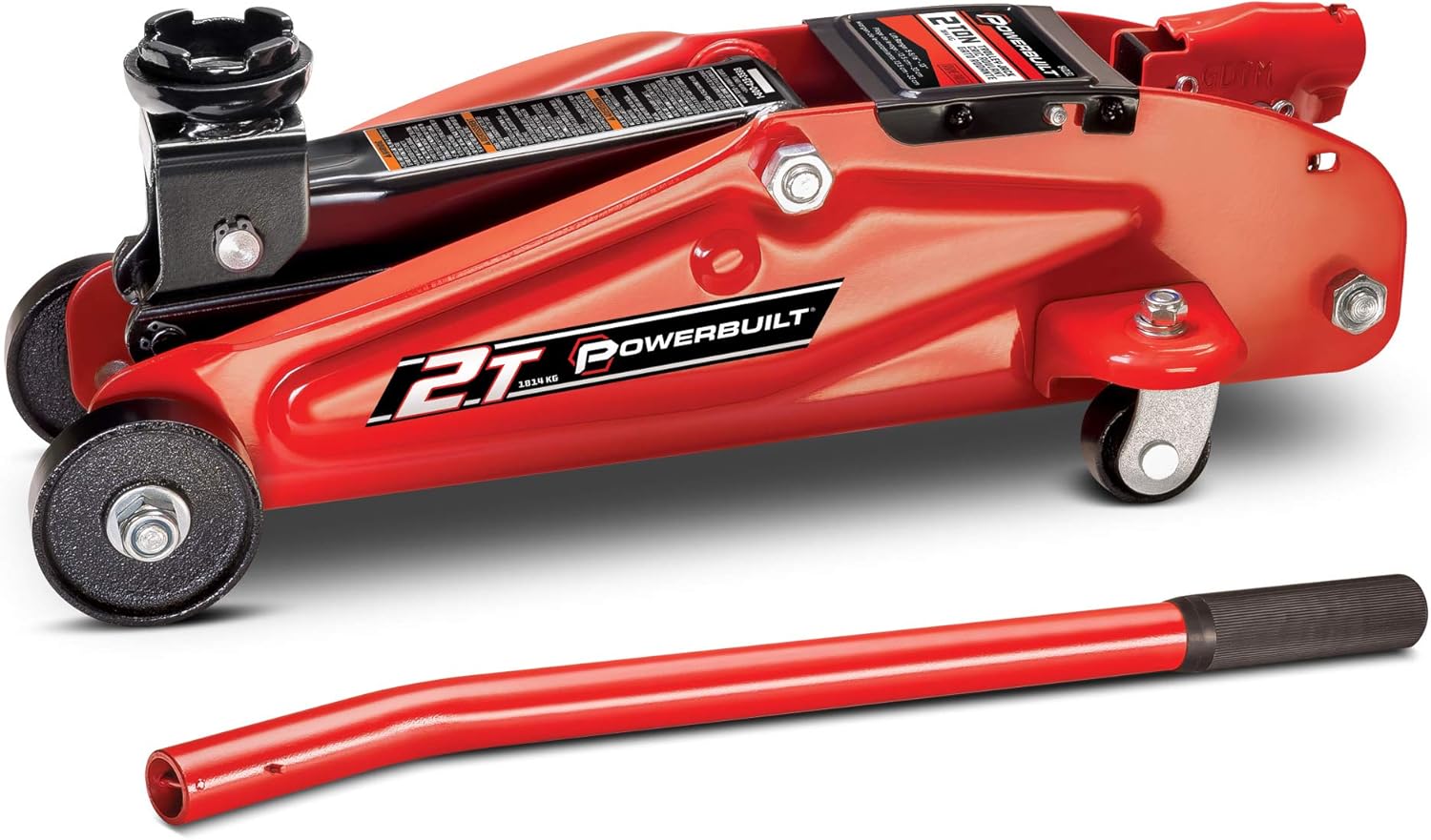 Powerbuilt Alltrade 640181 Garage 2-Ton Trolley Jack, red Pack of 2