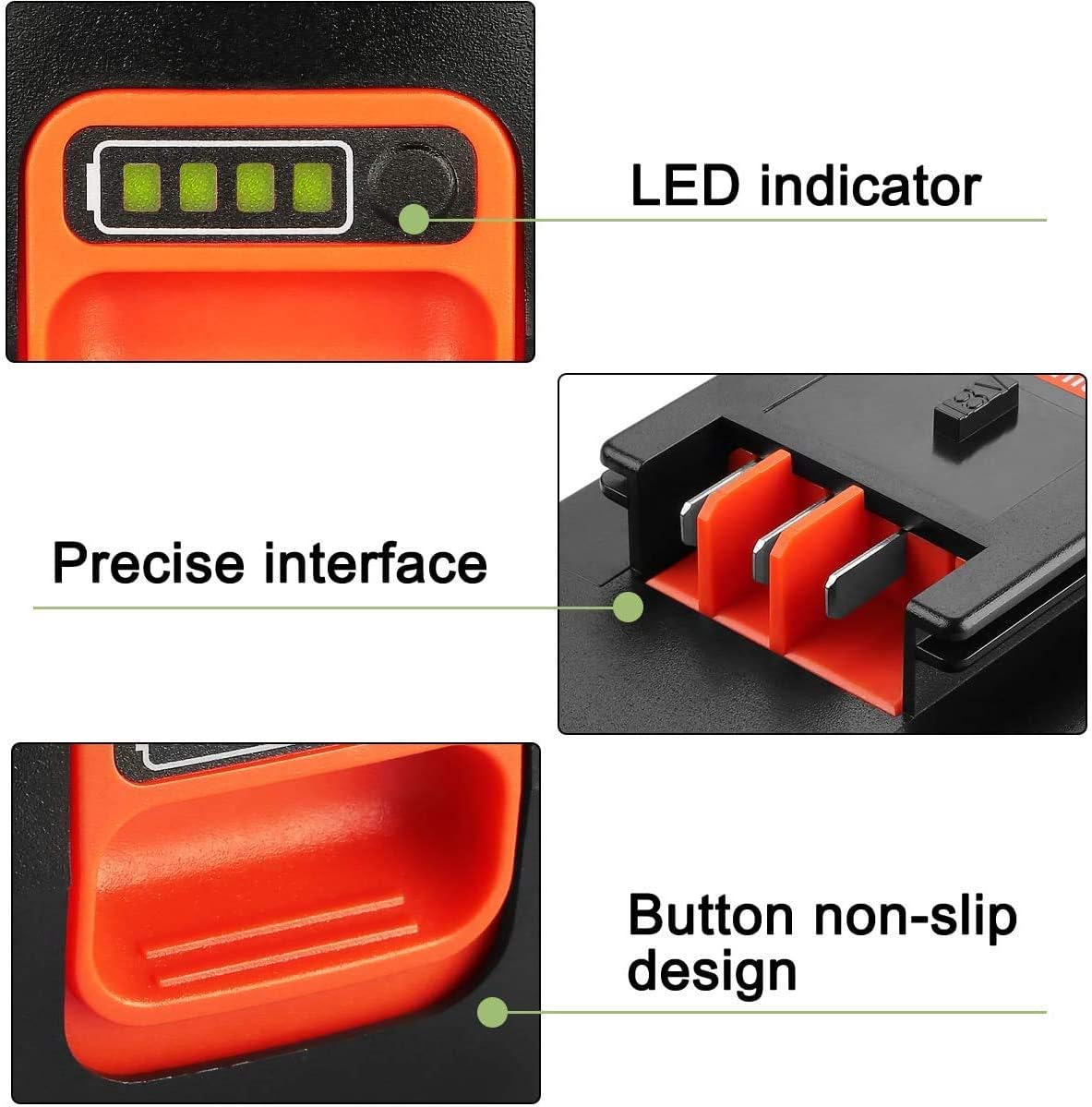 Powilling 2Pack 4.0Ah Lithium Battery Replacement for Black and Decker 18V Battery Firestorm 18v Battery HPB18 HPB18-OPE 244760-00 A1718 FS18FL FSB18 Firestorm 18V Battery(Charger Included) Pack of 2