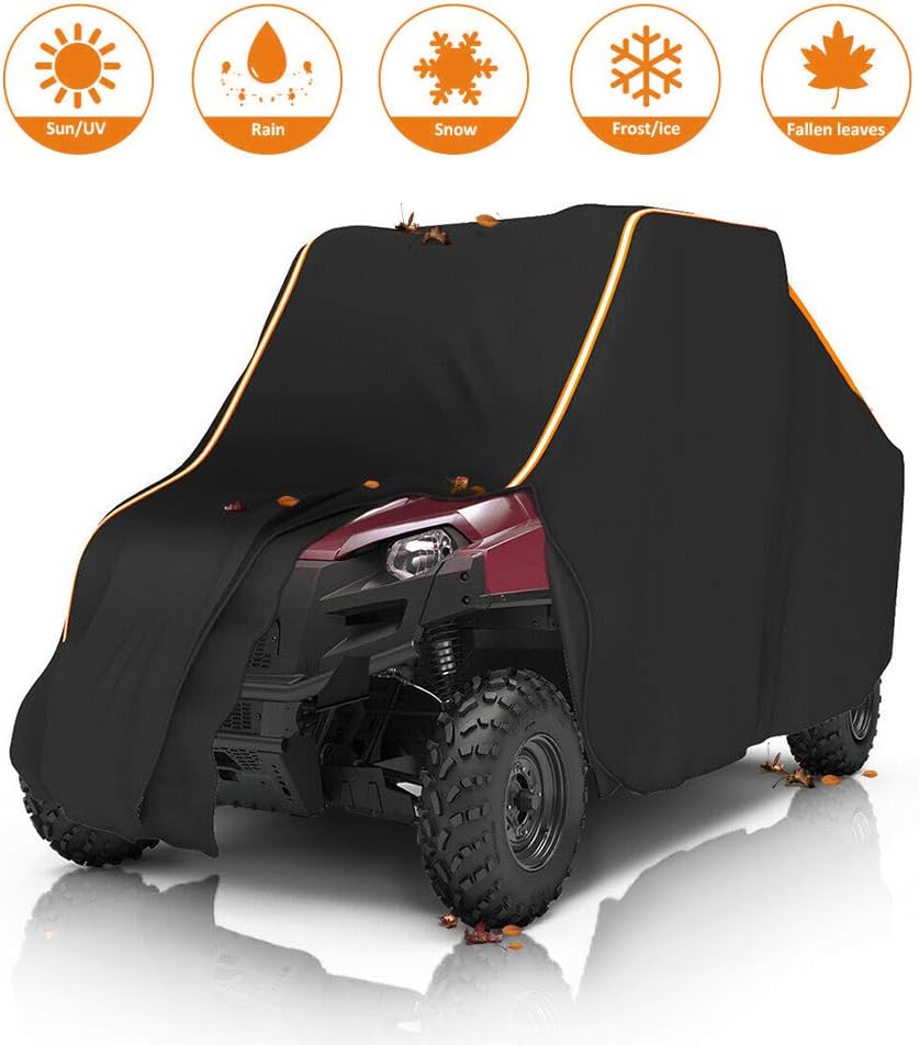 Ranger Cover 2-seat, Kemimoto UTV Covers Waterproof All Weather Storage with Reflective Strip Compatible with Polaris Ranger RZR Protect Your SxS from Rain, Snow, Dirt, Debris and Damaging UV Rays Pack of 2
