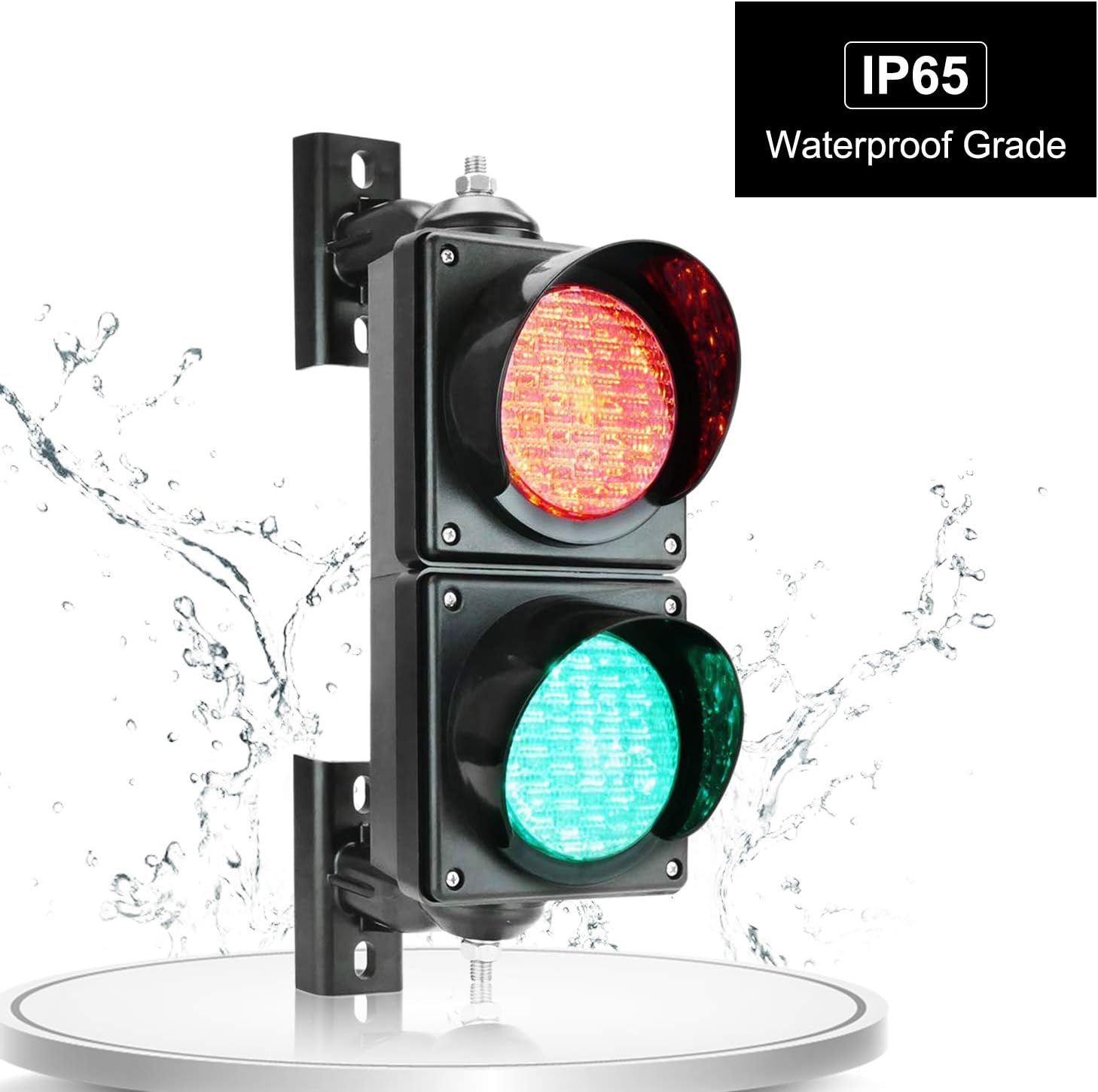 BBMi 100mm(4inch) Traffic Light, Red/Green Stop and Go Light, AC85-265V Led Traffic Signal Light, PC Housing Waterproof IP65 Industrial LED Traffic Stop Light, Dock Bay Indicator Warning Light