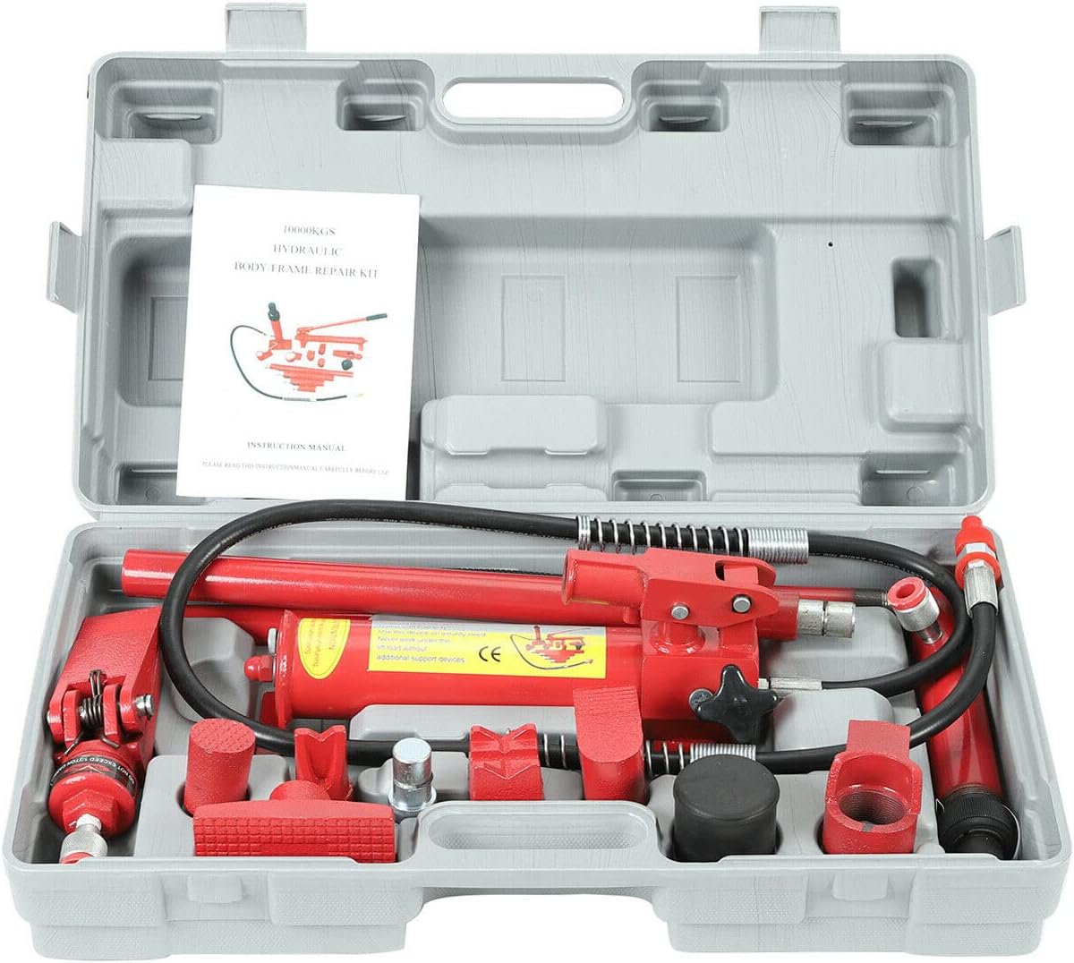 6 Ton Porta Power Hydraulic Jack 2M(78.7 inch) Auto Body Frame Repair Kit Lift Ram for Load Truck Bed Unloader Farm and Hydraulic Ram Equipment Construction