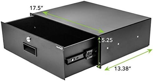 NavePoint Server Cabinet Case 19 Inch Rack Mount DJ Locking Lockable Deep Drawer with Key 3U Pack of 2