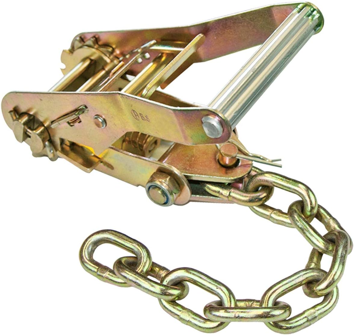 VULCAN Ratchet Buckle - 2 Inch Wide Handle with Chain Tail - 4 Pack - 3,300 Pound Safe Working Load