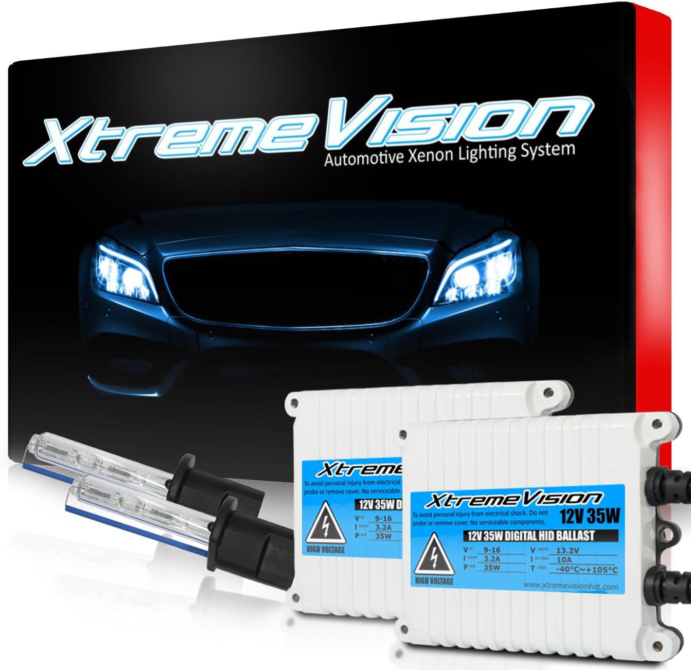 XtremeVision 35W AC Xenon HID Bundle with Slim AC Ballast (1 Pair) and H4 / 9003 30000K - 30K Deep Blue Xenon Bulbs (1 Pair) Pack of 2