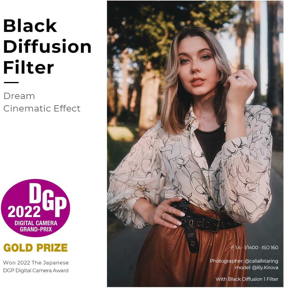 K&F Concept 72mm Black Diffusion 1/2 Filter with 28 Multi-Layer Coatings Cinematic Dream Effect Filter Waterproof for Camera Lens Pack of 2