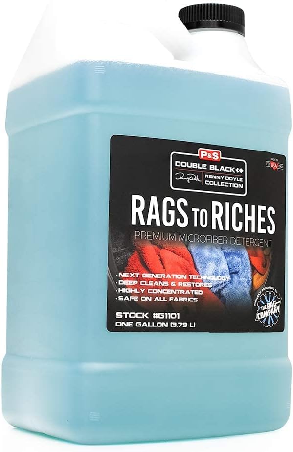 P&S Professional Detail Products - Rags to Riches Quart + Gallon Refill Combo - Premium Microfiber Detergent, Deep Cleans and Restores, Safe on All Fabrics, Highly Concentrated (1 Gallon + 1 Quart) Pack of 2