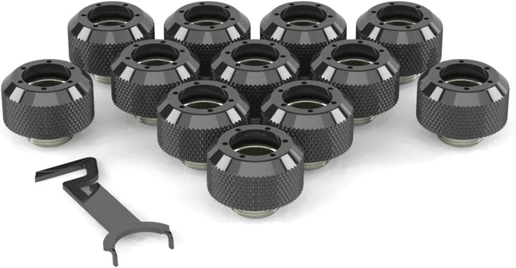 PrimoChill 1/2in. Rigid RevolverSX Series Fitting - 12 Pack - UV Green