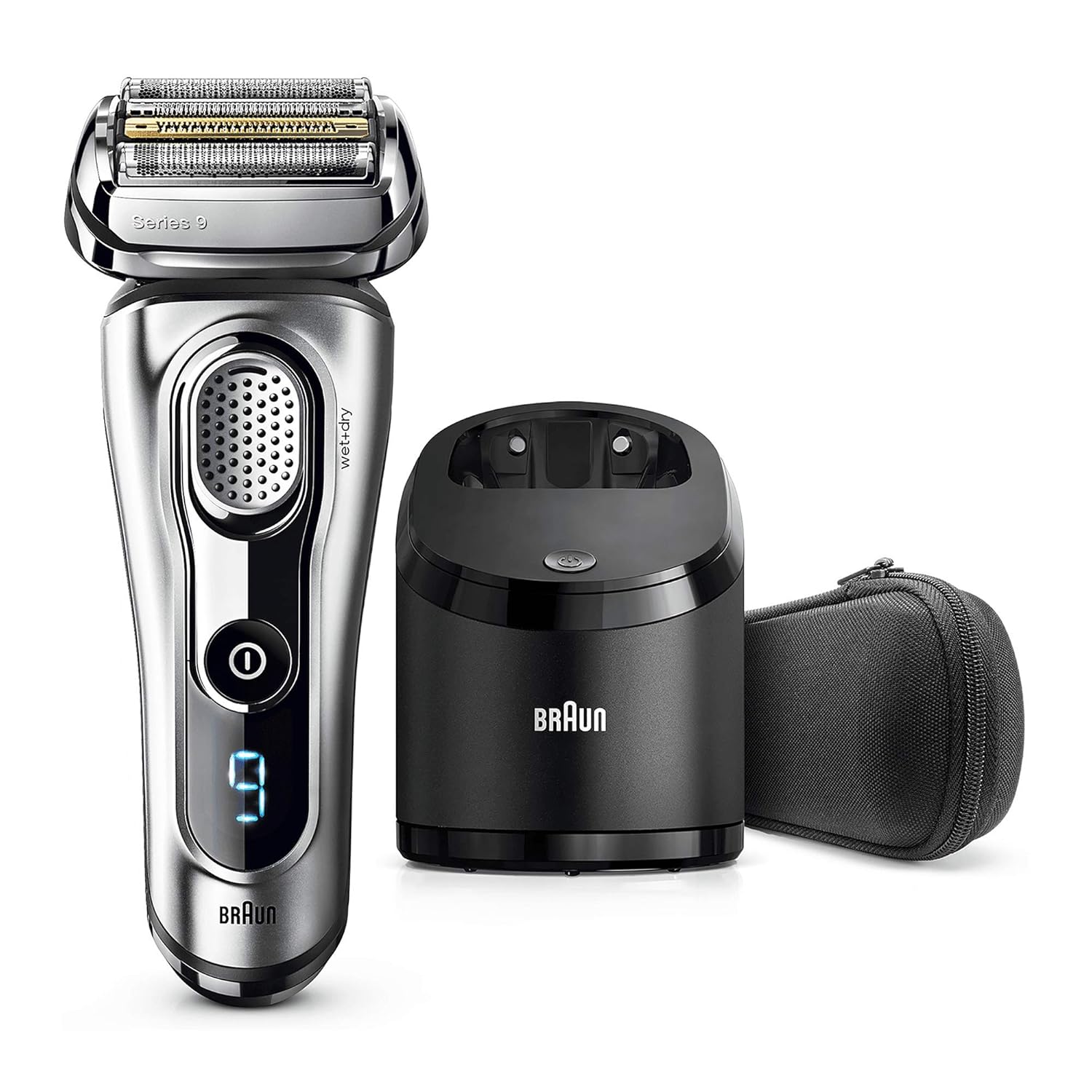 Braun Series 9 Electric Shaver for Men 9292cc, Wet and Dry, Integrated Precision Trimmer, Rechargeable and Cordless Razor with Clean & Charge Station and Travel Case, Silver