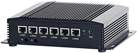 Whiskey Lake I5 8265U Industrial Firewall Micro Appliance, Router PC, Fanless PC with 4G RAM 128G SSD, AES-NI, 6 RJ45 Port, HDMI USB3.0 COM,Compatible with pfsense OPNsense LEDE ESXI Openwrt