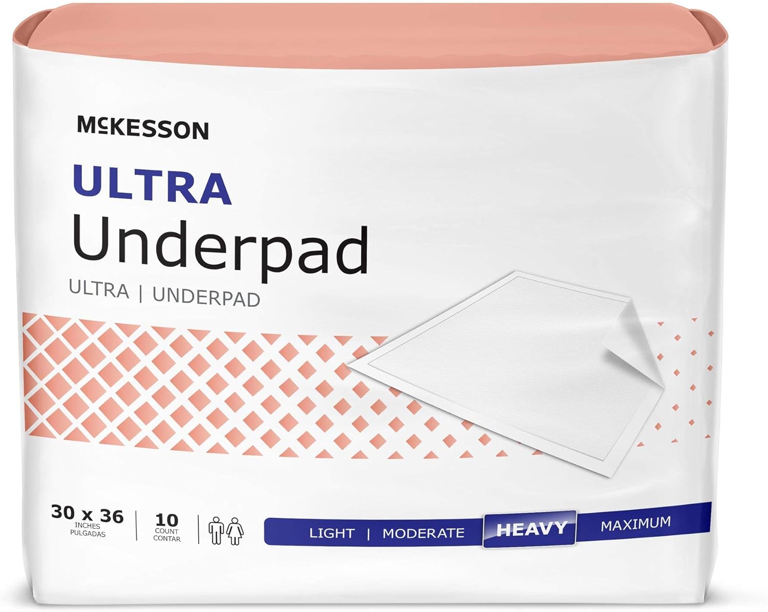 McKesson Ultra Underpads, Incontinence, Heavy Absorbency, 30 in x 36 in, 200 Count