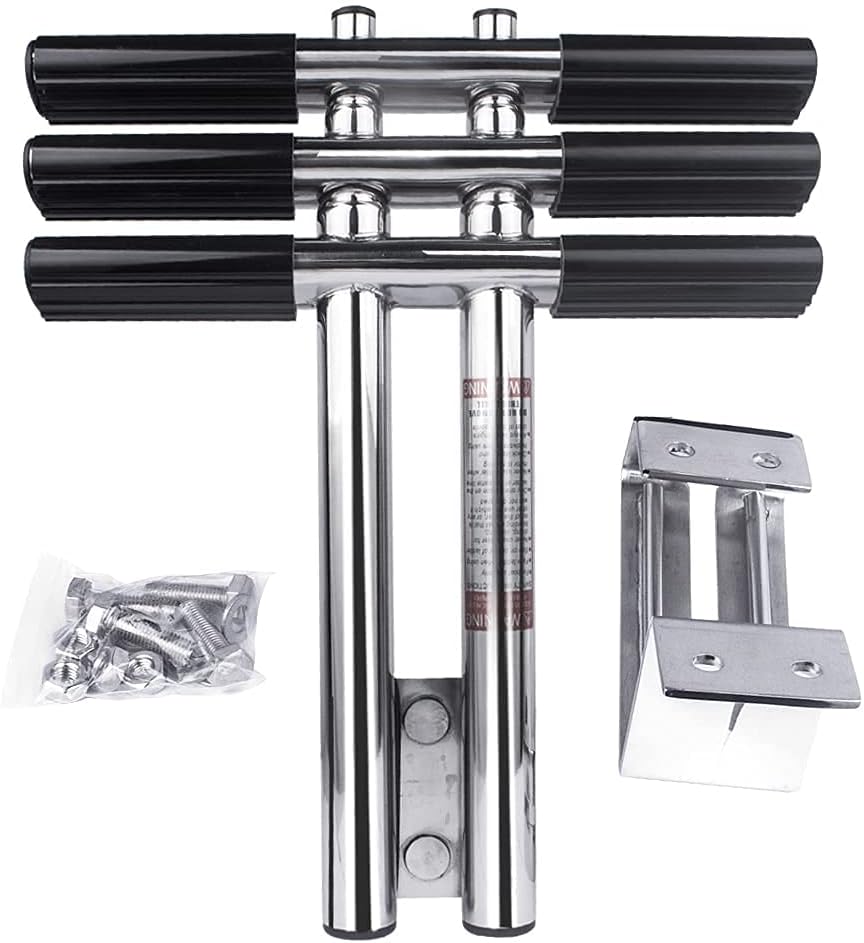 Telescopic Boat Ladder, XK Marine Stainless Steel 3 Step Telescoping Dive Ladder, Transom Dual Vertical Ladder