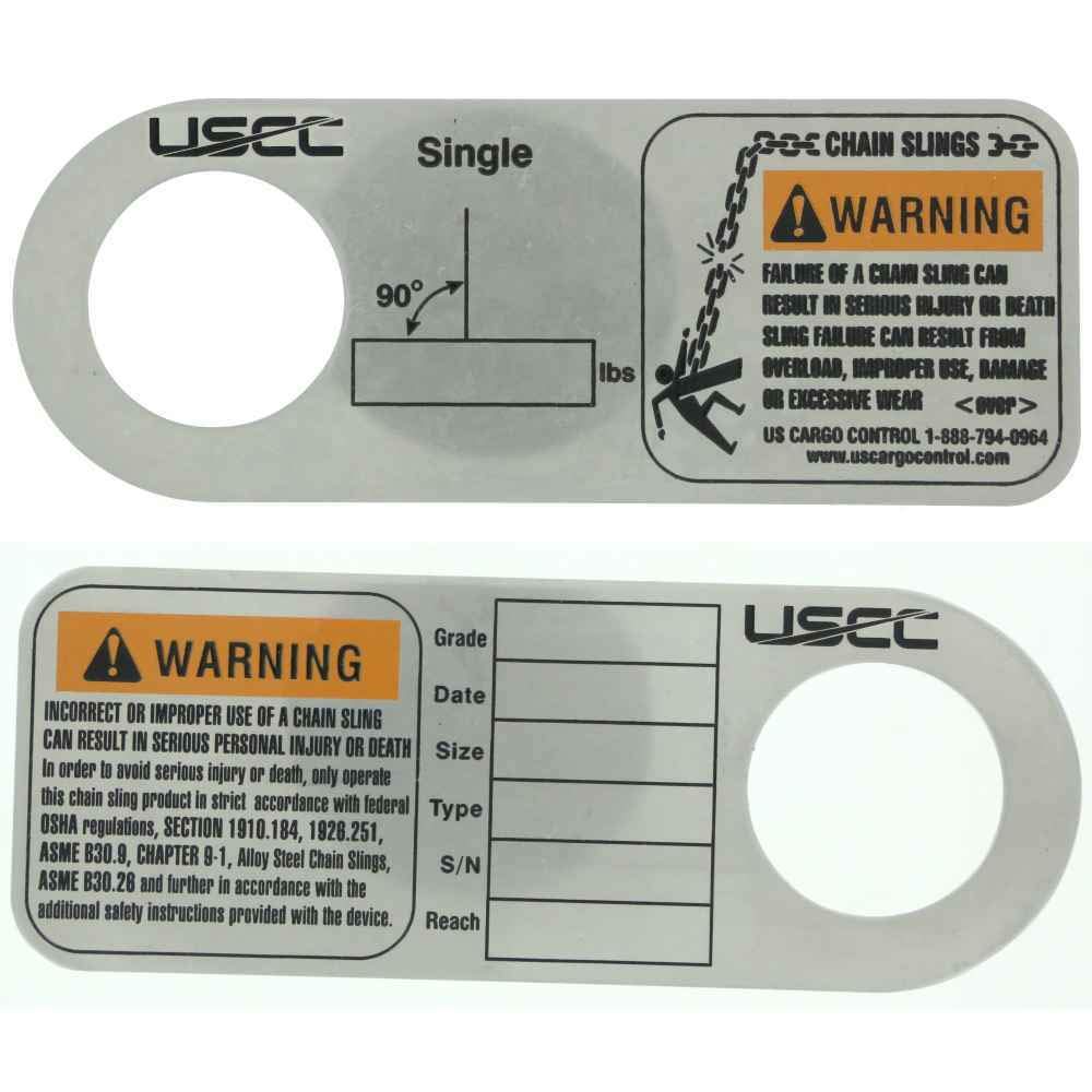 US Cargo Control 5/8 Inch x 20 Foot Grade 100 Adjustable Single Leg Chain Sling with Self-Locking Hook