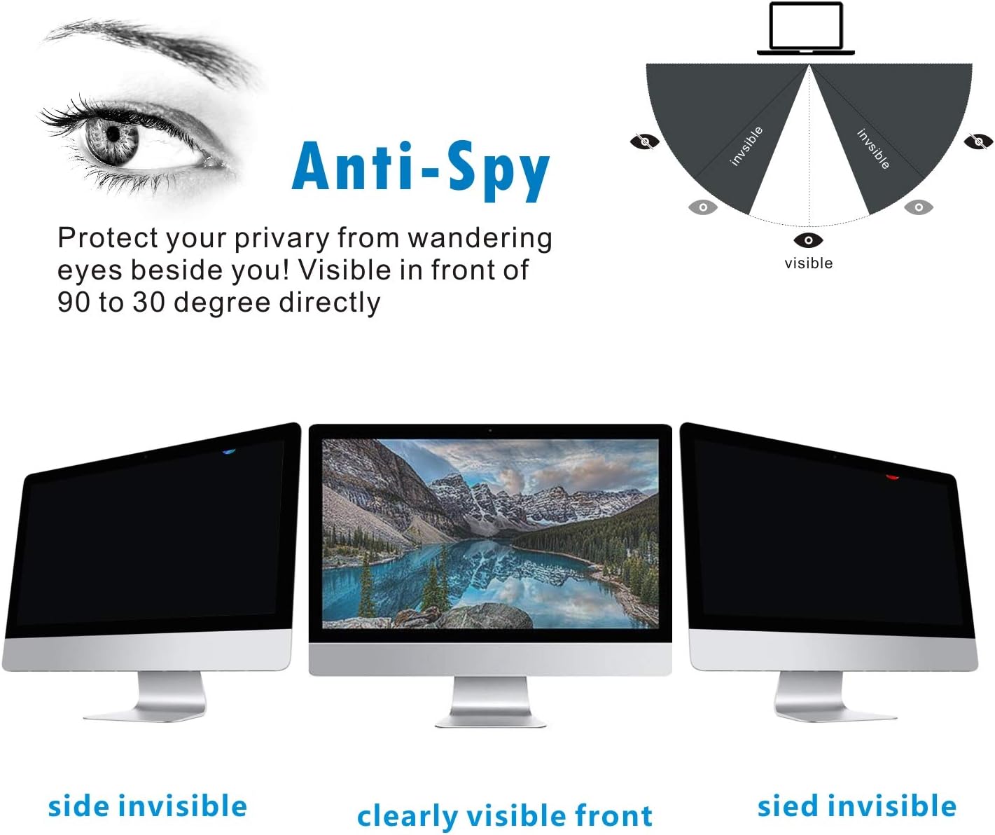 Accgonon Computer Privacy Screen Filters,19.5-Inch Widescreen(16:9) Monitors Privacy Screen Protector,Anti-Glare Anti-Spy Anti-Blue Scratch and UV Protection,Easy Install Pack of 2