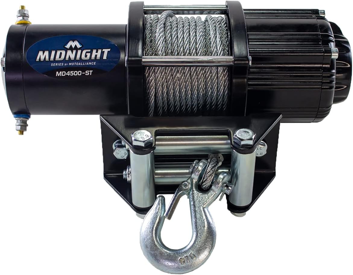 MotoAlliance VIPER Midnight ATV/UTV Winch 3000lb with 50 feet Steel Cable