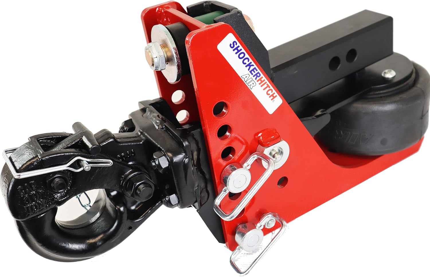 Shocker Air Pintle Hitch - Adjustable - Military Style Hitch, Fits 2