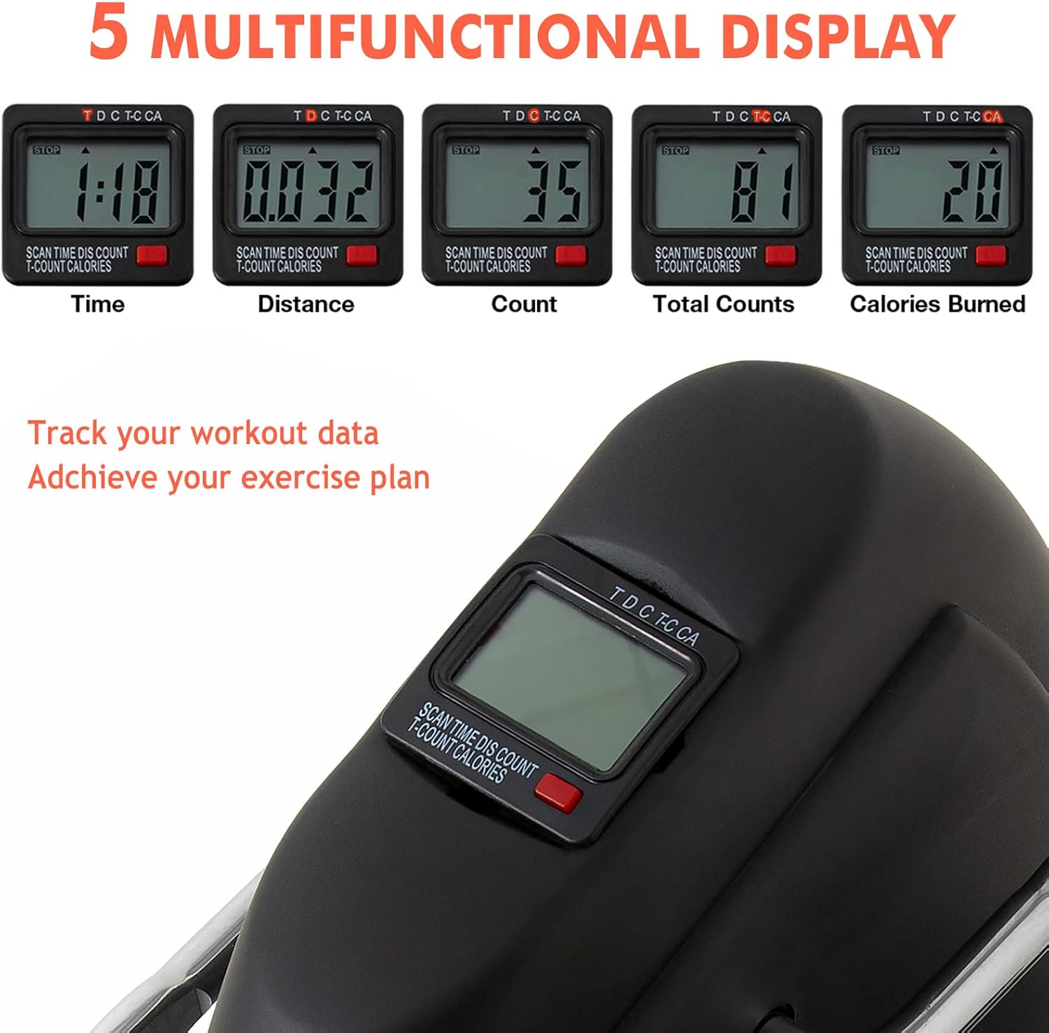 GOREDI Under Desk Bike Pedal Exerciser, Upper & Lower Peddler Exerciser for Seniors with Electronic Display, Foot Pedal Exerciser for Seniors,Arm/Leg Exercise Pack of 2