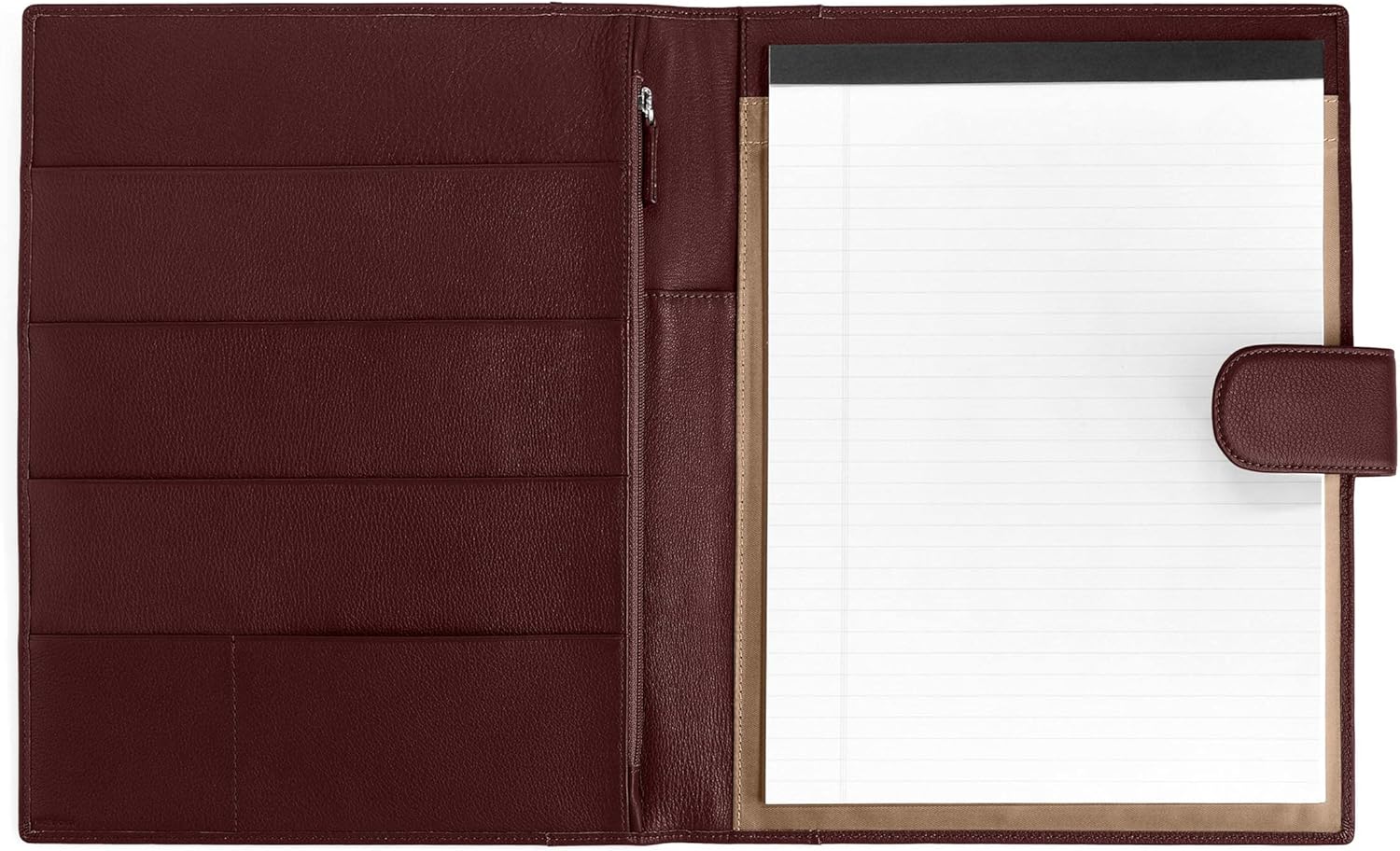 Leatherology Cognac Portfolio A4 Organizer with Tablet Pocket, Magnetic Closure, Full Grain Leather