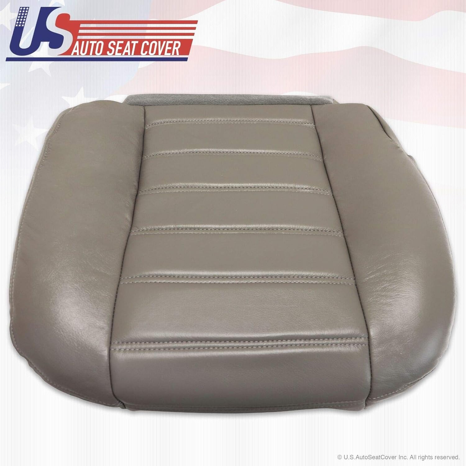 2003 to 2007 Hummer H2 Passenger Bottom Genuine Leather Seat Cover Wheat Gray