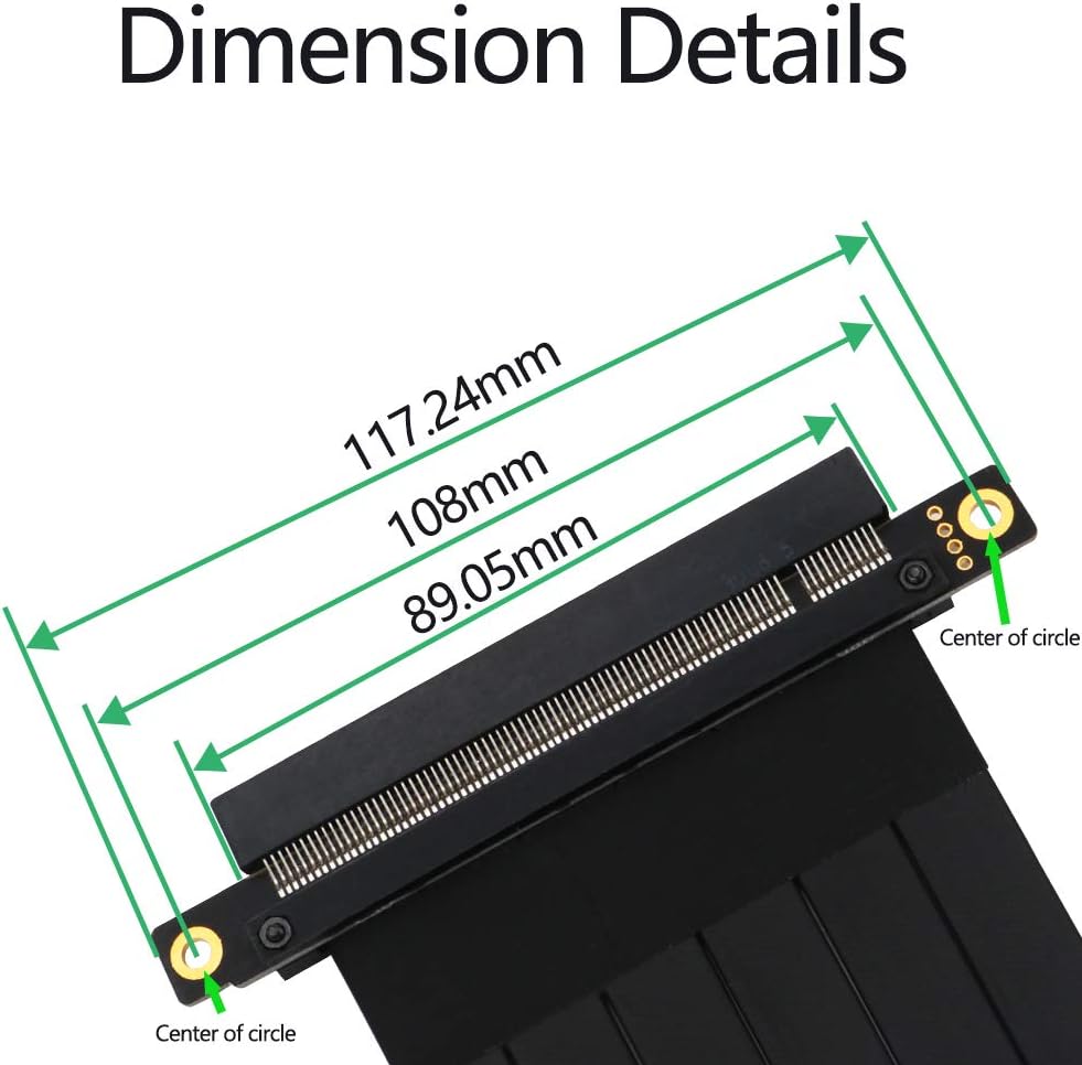 Pcie Extension Cable Pcie x16 Extension Cable PCIE Express3.0 16X Extension Cable pcie Riser (pcie 16X 180 Degree Cable 20cm) Pack of 2