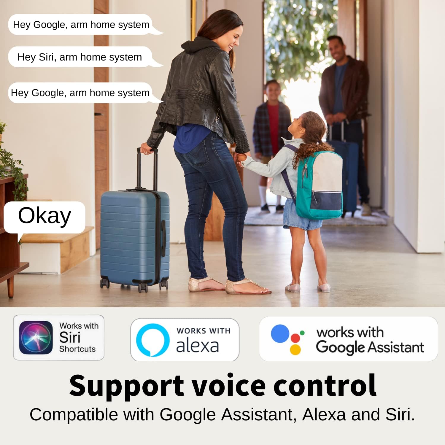 SKK Home Security System (2nd Gen), 11-Piece Wireless Alarm System Kit, Alarm Siren, Door/Window Sensor, Remote Control, Compatible with Alexa, DIY No Monthly Fee, for House Apartment Office