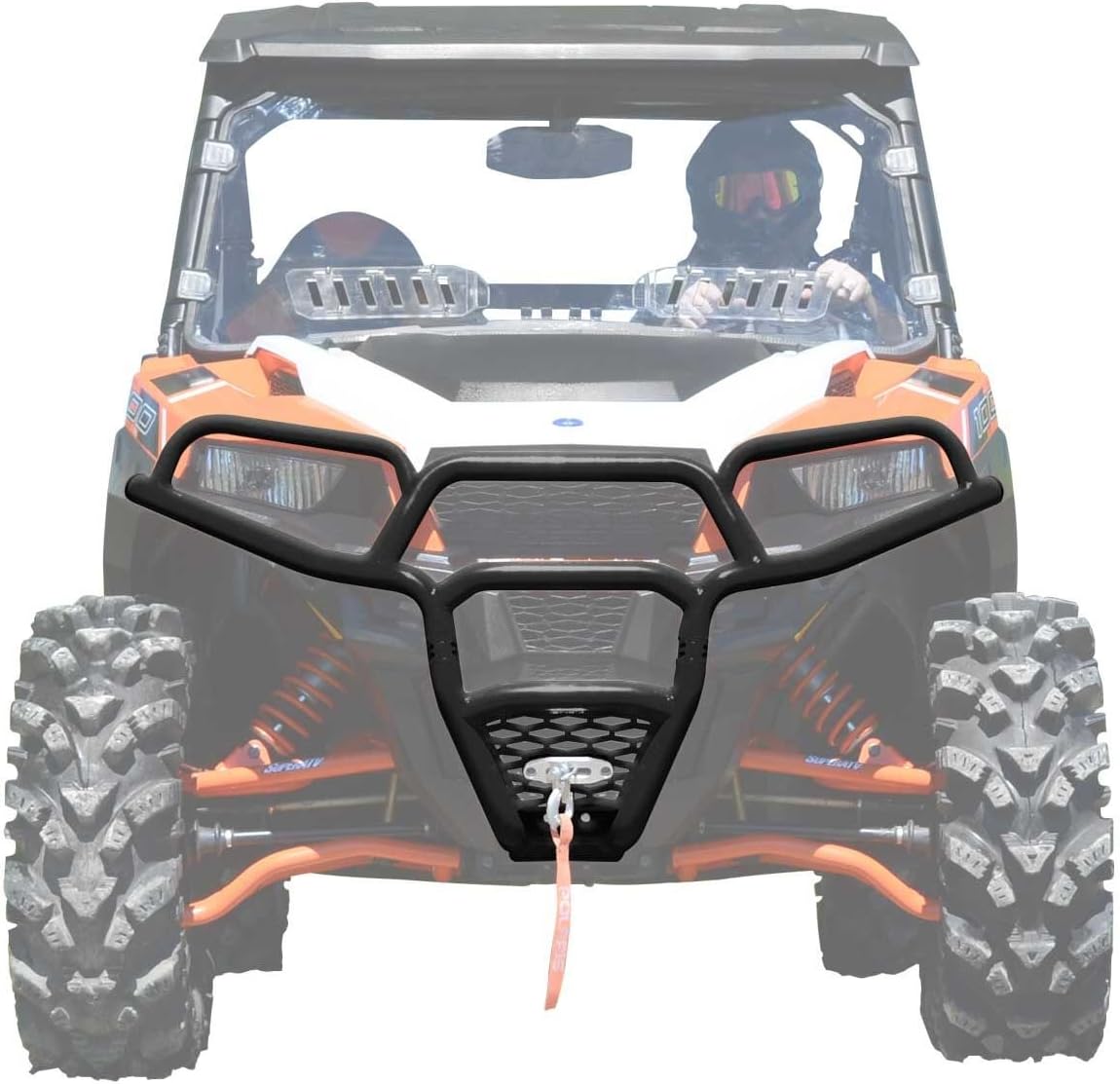 SuperATV Heavy-Duty Front Bumper for 2016+ Polaris General 1000 / 2017+ General 1000 4 | Wrinkle Black | Made of 1.25