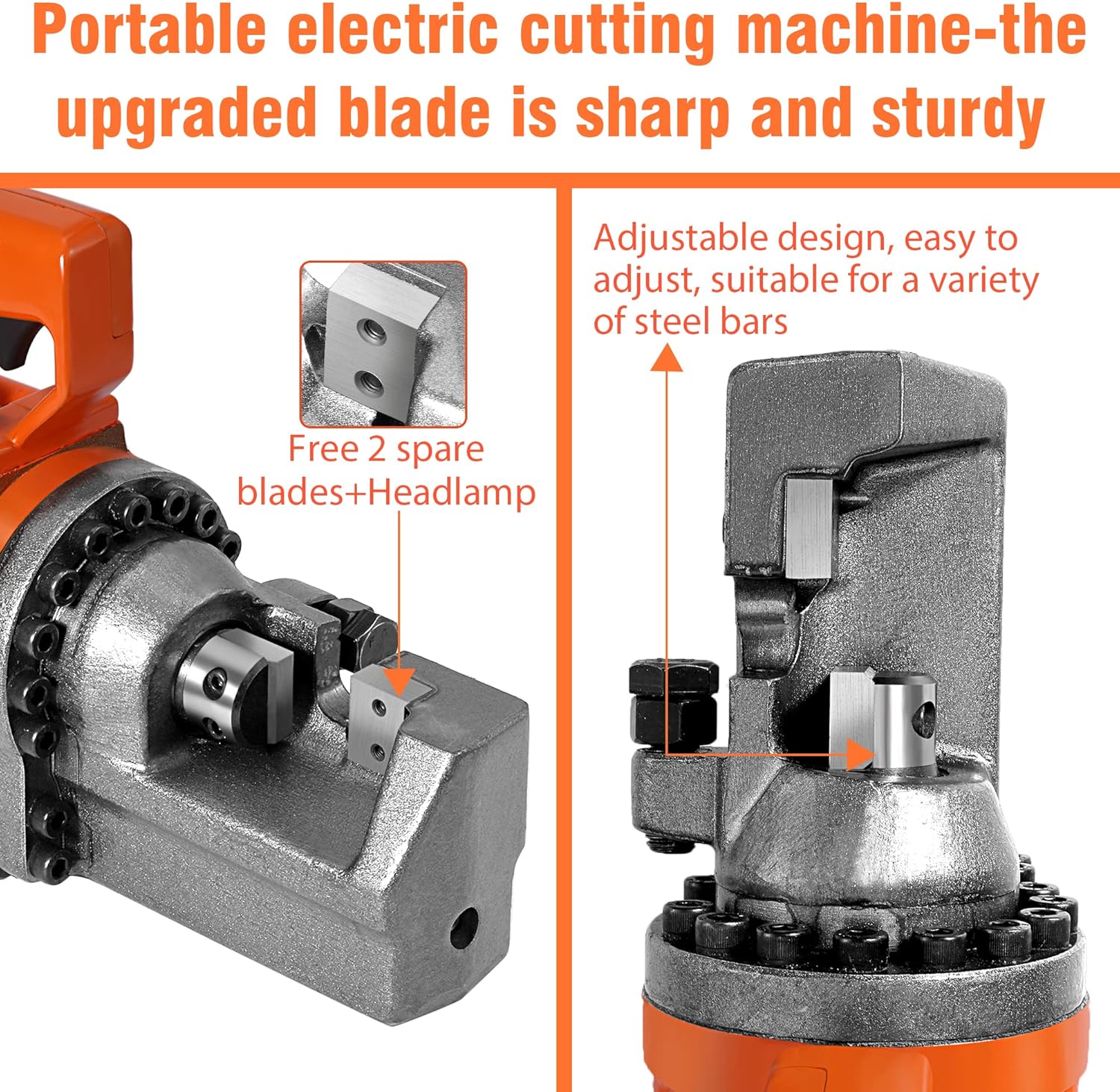 Towallmark Rebar Cutter, 1350W Electric Hydraulic Rebar Cutter, Cutting up to 7/8 Inch 4-22mm #7 Rebar Within 3.5-4 Seconds,with Replaceable Jaw Blades(AC 110V RC-22)