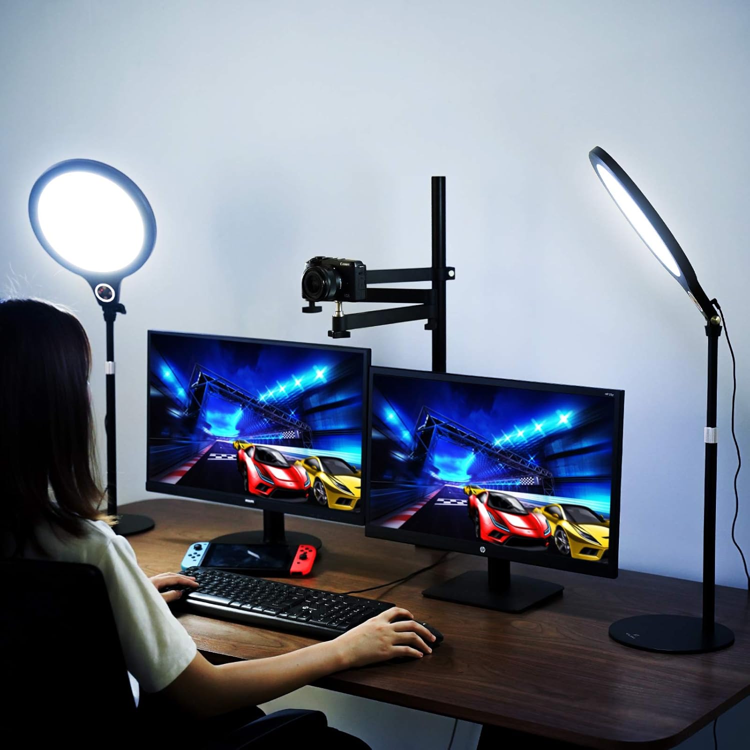VIJIM Key Light w Extendable Desktop Stand, Multi-Layer Diffusion Technology, Brightness/Color Temperature Adjustable, LED Video Light Soft Panel for Streaming, Record Videos, Zoom Calls (K1) Pack of 2