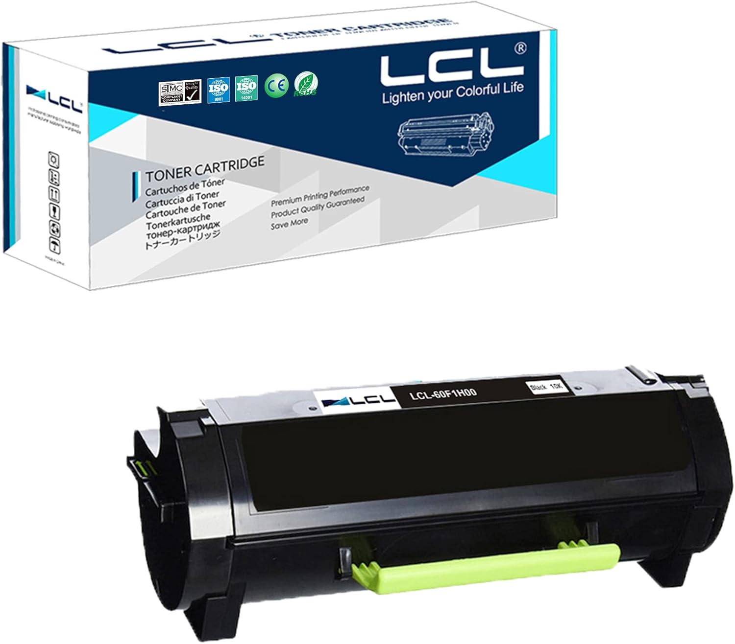 LCL Compatible Toner Cartridge Replacement for Lexmark 60F1H00 60F1000 601H 10000 Page MX310 MX310dn MX410 MX410de MX510 MX510de MX511 MX511dte MX511dhe MX511de MX610 (1-Pack Black) Pack of 2