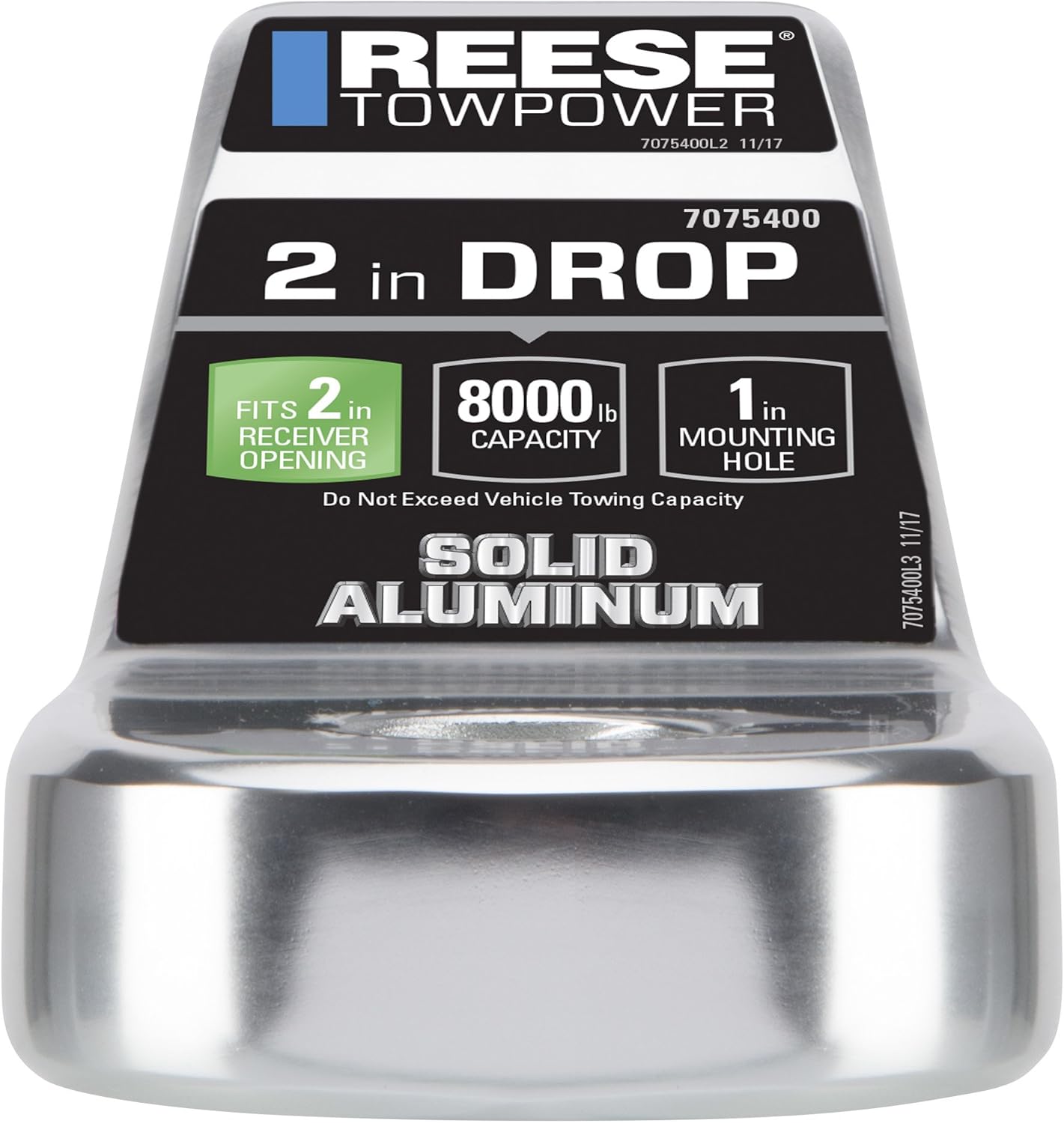 Reese Towpower 7075400 Solid Forged Aluminum Ball Mount with 2