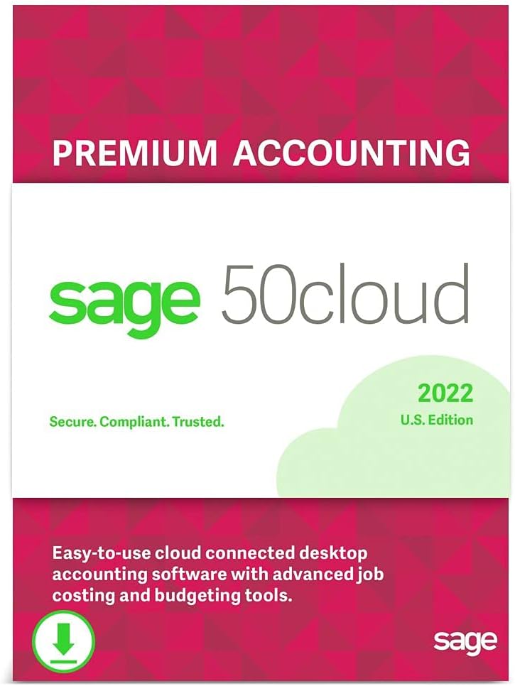 Sage 50cloud Pro Accounting 2022 U.S. One Year Subscription Cloud Connected Personal Accounting Software [PC Download]